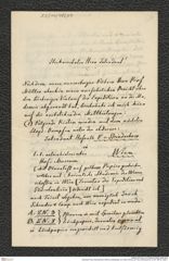 Nachlass Franz Steindachner, Brief (unvollständig) von Oskar Simony an Franz Steindachner, Inv.Nr. 486.04, Seite 1